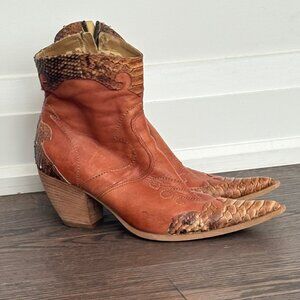 Vintage Italian Leather Western Style Boots by Smalto